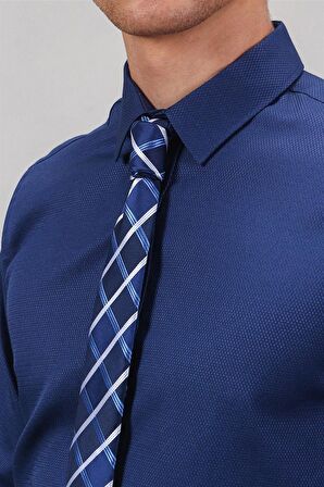 Tudors Modern Slim Fit Dar Kesim Armürlü Erkek Gömlek