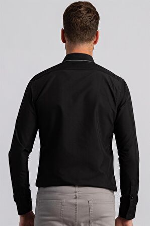 Tudors Slim Fit Dar Kesim Düz Erkek Gömlek