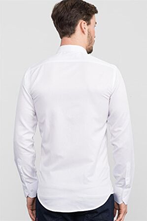 Tudors Modern Slim Fit Dar Kesim Armürlü Erkek Gömlek