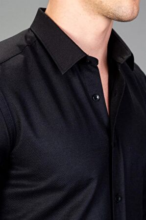 Tudors Modern Slim Fit Dar Kesim Armürlü Erkek Gömlek