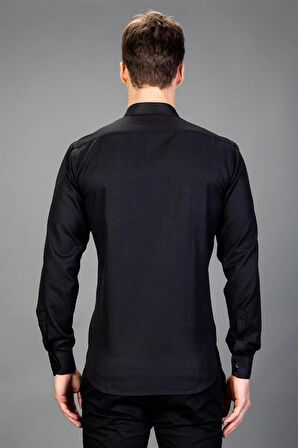 Tudors Modern Slim Fit Dar Kesim Armürlü Erkek Gömlek