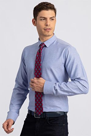 Tudors Modern Slim Fit Dar Kesim Armürlü Erkek Gömlek