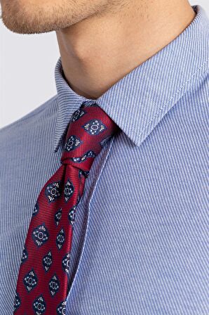 Tudors Modern Slim Fit Dar Kesim Armürlü Erkek Gömlek