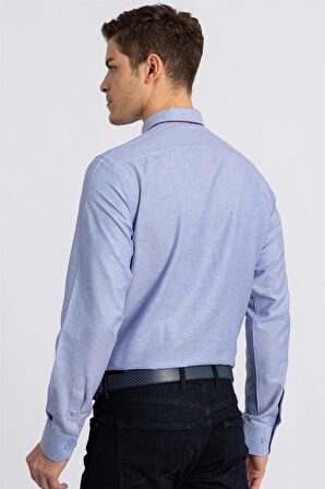 Tudors Modern Slim Fit Dar Kesim Armürlü Erkek Gömlek