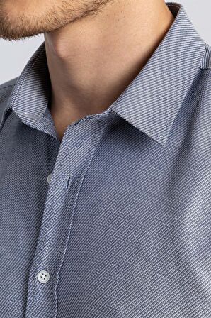 Tudors Modern Slim Fit Dar Kesim Armürlü Erkek Gömlek
