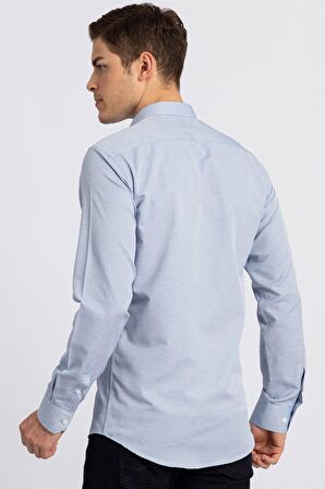 Tudors Modern Slim Fit Dar Kesim Armürlü Erkek Gömlek