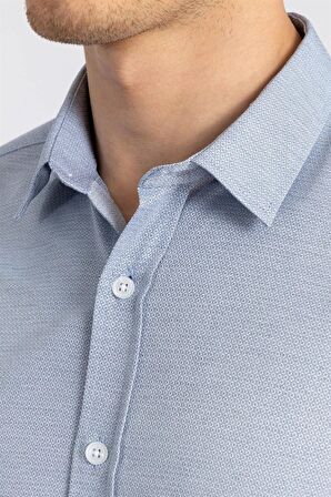 Tudors Modern Slim Fit Dar Kesim Armürlü Erkek Gömlek