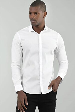 Tudors Süper Slim Fit Dar Kesim Erkek Gömlek