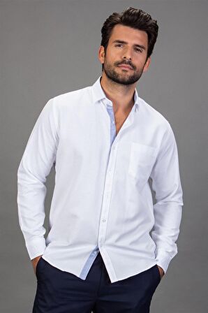 Tudors Klasik Fit Rahat Kesim Oxford Erkek Gömlek