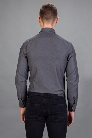 Tudors Modern Slim Fit Dar Kesim Armürlü Erkek Gömlek