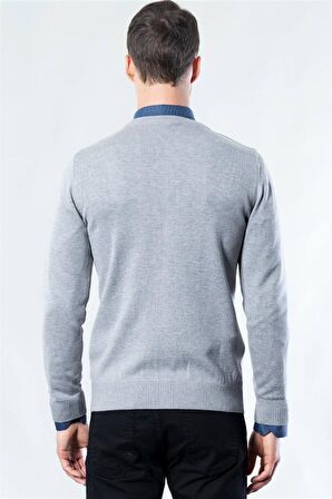 Tudors Slim Fit Dar Kesim Düğmeli Düz Pamuk Erkek Hırka