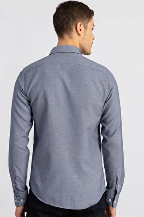 Tudors Slim Fit Dar Kesim Düz Spor Erkek Gömlek