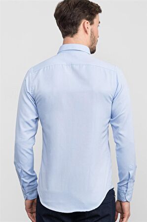 Tudors Slim Fit Dar Kesim Uzun Kol Poplin Oxford Erkek Gömlek