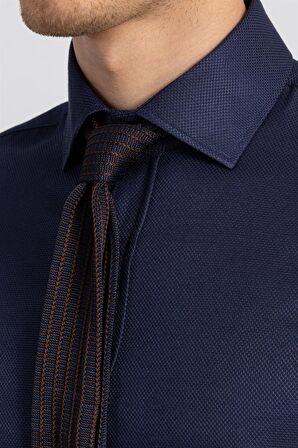 Tudors Slim Fit Dar Kesim Armürlü Erkek Gömlek