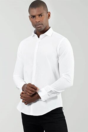 Tudors Slim Fit Dar Kesim Düz Erkek Gömlek
