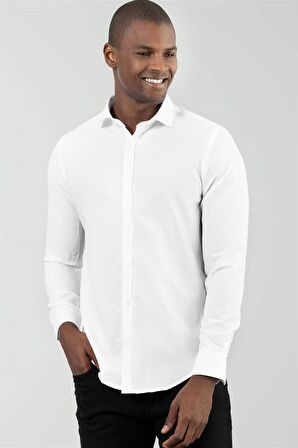 Tudors Slim Fit Dar Kesim Düz Erkek Gömlek