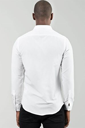 Tudors Slim Fit Dar Kesim Düz Erkek Gömlek