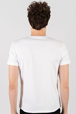 Tudors Slim Fit Dar Kesim V Yaka Düz basic Kısa Ko