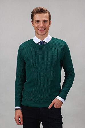 Tudors Slim Fit Dar Kesim Bisiklet Yaka Petek Dese
