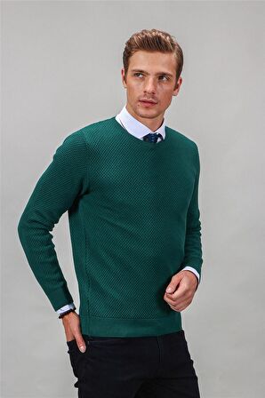 Tudors Slim Fit Dar Kesim Bisiklet Yaka Petek Dese