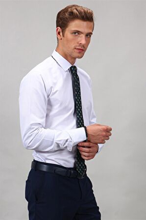 Tudors Modern Slim Fit Dar Kesim Armürlü Erkek Gömlek