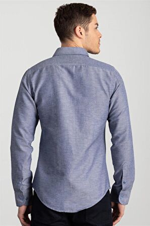 Tudors Slim Fit Dar Kesim Uzun Kol Poplin Oxford Erkek Gömlek