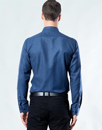 Tudors Modern Slim Fit Dar Kesim Armürlü Erkek Gömlek
