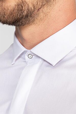 Tudors Süper Slim Fit Extra Dar Kesim Likralı Erkek Gömlek