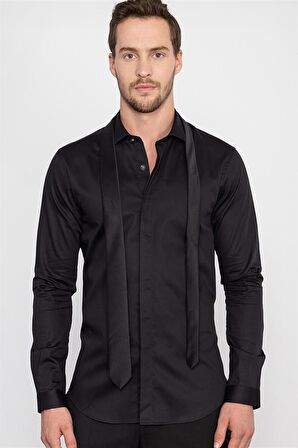 Tudors Süper Slim Fit Extra Dar Kesim Likralı Erkek Gömlek