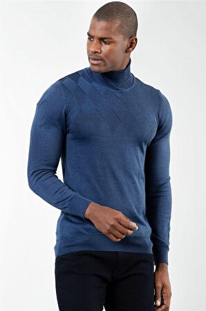 Tudors Slim Fit Dar Kesim Tam Balıkçı Yaka Kendind