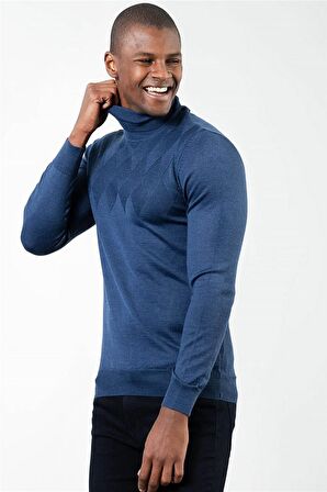 Tudors Slim Fit Dar Kesim Tam Balıkçı Yaka Kendind