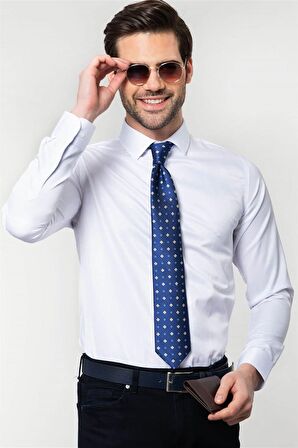 Tudors Slim Fit Dar Kesim Düz Erkek Gömlek
