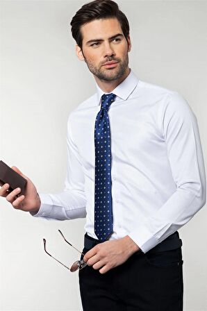 Tudors Slim Fit Dar Kesim Düz Erkek Gömlek