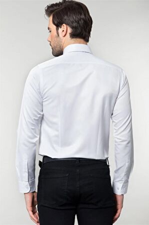 Tudors Slim Fit Dar Kesim Düz Erkek Gömlek