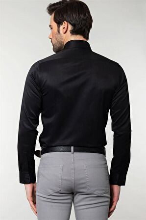 Tudors Slim Fit Dar Kesim Düz Erkek Gömlek