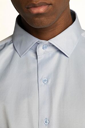 Tudors Slim Fit Dar Kesim Düz Erkek Gömlek