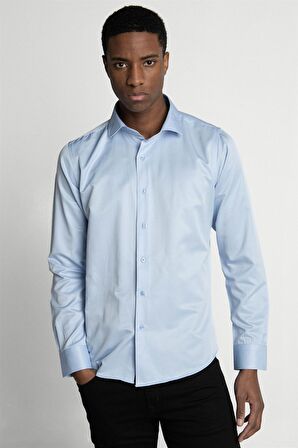 Tudors Slim Fit Dar Kesim Düz Erkek Gömlek