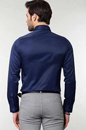 Tudors Slim Fit Dar Kesim Düz Erkek Gömlek