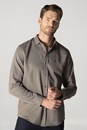 Tudors Slim Fit Dar Kesim Armürlü Erkek Gömlek