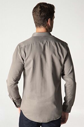 Tudors Slim Fit Dar Kesim Armürlü Erkek Gömlek