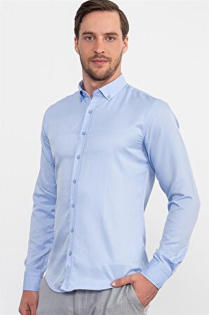 Tudors Slim Fit Dar Kesim Oxford Spor Erkek Gömlek
