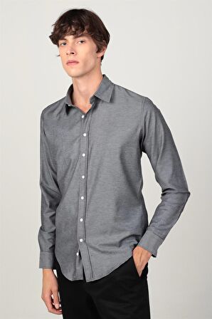 Tudors Slim Fit Dar Kesim Oxford Spor Erkek Gömlek