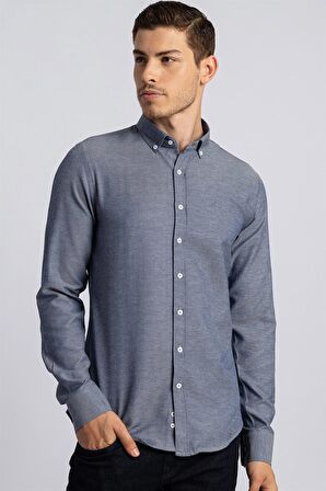Tudors Slim Fit Dar Kesim Oxford Spor Erkek Gömlek