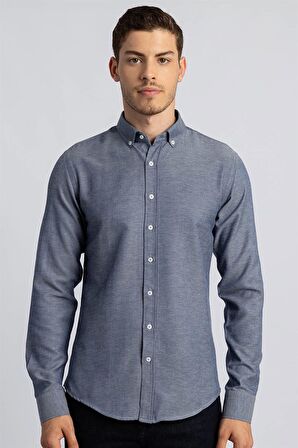 Tudors Slim Fit Dar Kesim Oxford Spor Erkek Gömlek