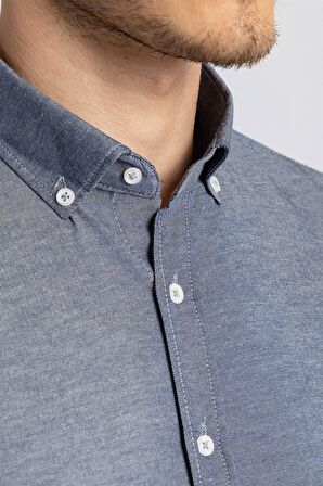 Tudors Slim Fit Dar Kesim Oxford Spor Erkek Gömlek