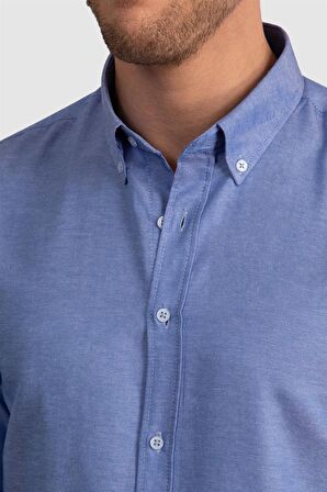 Tudors Slim Fit Dar Kesim Oxford Spor Erkek Gömlek