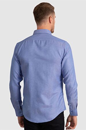 Tudors Slim Fit Dar Kesim Oxford Spor Erkek Gömlek