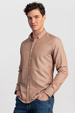 Tudors Slim Fit Dar Kesim Oxford Spor Erkek Gömlek
