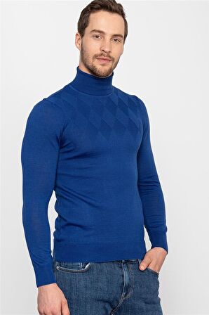 Tudors Slim Fit Dar Kesim Tam Balıkçı Yaka Kendind