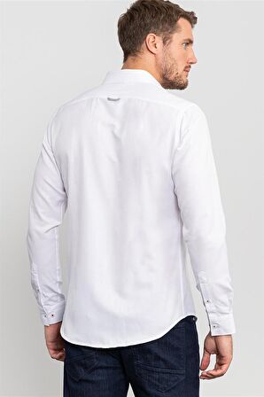 Tudors Slim Fit Dar Kesim Düz Spor Erkek Gömlek